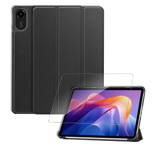 For Redmi Pad 2 �P�[�X �t�B���� �Z�b�g �X�^���h �S�ʕی� �p�x���� �L�Y�h�~ �y�� �^�u���b�g �㎿PU���U�[ �^�u���b�g�p�A�N�Z�T���[ Sediven �ی�P�[�X �K���X�t�B���� �i�u���b�N�j