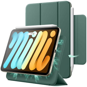 JETech �}�O�l�b�g�P�[�X iPad mini (A17 Pro 2024 ���f���A��7����) / mini 6 (8.3�C���`�A2021���f���A��6����)�p ���C�z�� �����E�F�C�N�A�b�v/�X���[�v�t�� �X�����X�}�[�g�ی�J�o�[ (�~�X�e�B�u���[