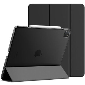 JETech iPadPro12.9�C���` �P�[�X (2020/2018���f��) �O�܃X�^���h �I�[�g�E�F�C�N�A�b�v/�X���[�v�@�\iPad Pro 12.9 3/4�p (�u���b�N)