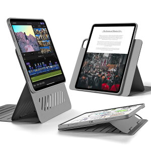 ESR iPad Pro 13�C���` �P�[�X�iM5/M4�A2025/2024�j��p ��O���\�ȃ}�O�l�b�g�J�o�[�t����]���P�[�X �c����/�������X�^���h 6�i�K�̊p�x���߉\ Pencil Pro/USB-C���S�Ή� Shift�V���[�Y �O���[