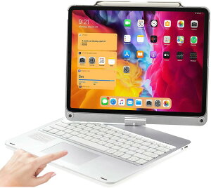 NUWONAYA 360°��] �L�[�{�[�h�P�[�X�p�� iPad Air 13�C���`(M3/M2)/Pro13 (M4) /Pro12.9 (��6/5/4/3����), ��/�c�u���X�}�[�g ��̎� �^�b�`�p�b�h�t�� 7�F�o�b�N���C�g�L�[�{�[�h Pencil���[�d�\ �l�C�C��