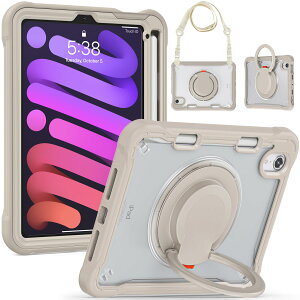 GOOVEN iPad Mini6/ Mini 7 (A17 Pro) pP[X 360°]O Mini 6 7  wʃJo[ | ߉\ V_[Xgbvt ^ y yz_[tCJ[L