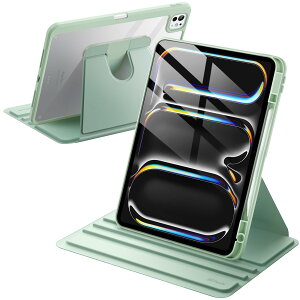 JETech ��]�P�[�X iPad Pro 13�C���` M5/M4(2025/2024)�p Pencil�z���_�[�t�� 360°��]�ی� �X�^���h�J�o�[ �N���A�o�b�N �I�[�g�E�F�C�N/�X���[�v (�~���g)