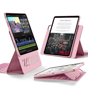 ESR iPad Pro 12.9 �P�[�X (2022/2021�A��6/5����) ��p ��O���\�ȃ}�O�l�b�g�J�o�[�t����]���P�[�X �c����/�������X�^���h 9�i�K�̊p�x���߉\ ���ȕی� Shift�V���[�Y �s���N