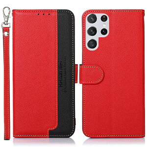 WANWO Galaxy S23 Ultra �P�[�X �蒠�^ �M�����N�V�[ S23 �E���g�� �蒠 SC-52D SCG20 �J�o�[ ���z�^ �X�g���b�v�t�� [RFID�u���b�L���O] ����PU���U�[ �}�O�l�b�g�J�� �J�[�h���[ ���u���X�^���h�@�\