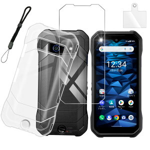 houge �y �P�[�X + 1�� �K���X�t�B���� �z ���Z�� kyocera DuraForce EX KC-S703 �p�� �P�[�X �J�o�[ �N���A �\�t�g �o���p�[ �V�F�� �X�}�z�P�[�X + KY-51D KC-S603 A301KC �p �t�B���� �ی�t�B���� �t�� ����