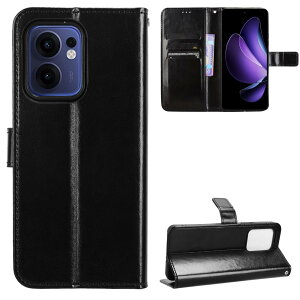 For OPPO Reno13 A �X�}�z�P�[�X �蒠�^ ���� ����PU ���U�[�P�[�X �X�^���h�@�\ �����h�~ �Ռ��z�� �X�^�C���b�V�� ���u�� �ϏՌ� For OPPO Reno13 A �p �蒠�^ �P�[�X �i�u���b�N�j