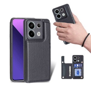 for Redmi Note 13 Pro 5G / Poco X6 5G �P�[�X �X�^���h�@�\ �P�[�X IC�J�[�h���[ �J�[�h �w�ʃJ�[�h���[ ���ƉE�̓d�b�P�[�X�𔽓]�A�V���v���ȃ��g���ȃt�@�b�V�����A�h���Ɩh���d�b�z���_�[�A��