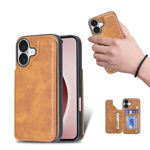 for iPhone 16 Plus �P�[�X �X�^���h�@�\ �P�[�X IC�J�[�h���[ �J�[�h �w�ʃJ�[�h���[ ���ƉE�̓d�b�P�[�X�𔽓]�A�V���v���ȃ��g���ȃt�@�b�V�����A�h���Ɩh���d�b�z���_�[�A���@�\���z���[�t