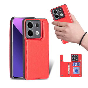 for Redmi Note 13 Pro 5G / Poco X6 5G �P�[�X �X�^���h�@�\ �P�[�X IC�J�[�h���[ �J�[�h �w�ʃJ�[�h���[ ���ƉE�̓d�b�P�[�X�𔽓]�A�V���v���ȃ��g���ȃt�@�b�V�����A�h���Ɩh���d�b�z���_�[�A��
