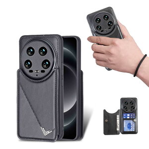 for Xiaomi 14 Ultra �P�[�X �X�^���h�@�\ �P�[�X IC�J�[�h���[ �J�[�h �w�ʃJ�[�h���[ ���ƉE�̓d�b�P�[�X�𔽓]�A�V���v���ȃ��g���ȃt�@�b�V�����A�h���Ɩh���d�b�z���_�[�A���@�\���z���[