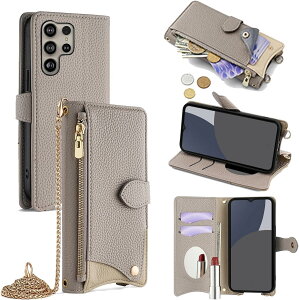 For Galaxy S23 Ultra �P�[�X �蒠�^ �V�����_�[ For �M�����N�V�[S23 Ultra SCG20/SC-52D �J�o�[ ���z�^ ���|�� ��+�c 2�|���� �΂߂��� ���ϋ��t�� ������� �W�b�p�[���K���� �J�[�h���[ ���u�� �����O