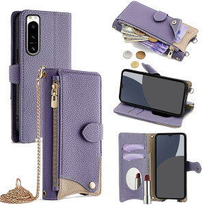 For Xperia 5 IV �P�[�X �蒠�^ �V�����_�[ For �G�N�X�؃��A 5 IV SO-54C/SOG09/A204SO �J�o�[ ���z�^ ���|�� ��+�c 2�|���� �΂߂��� ���ϋ��t�� ������� �W�b�p�[���K���� �J�[�h���[ ���u�� �����O�X