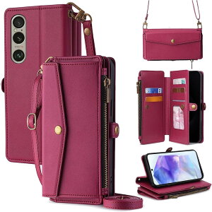 For Xperia 1 VII �P�[�X ���z�^ For �G�N�X�y���A1 vii �}�[�N7 SO-51F/XQ-FS44/SOG15 �蒠�^ �V�����_�[ �X�g���b�v��+�Z2�{ 5���J�[�h���[ 1���̎ʐ^���[�X�^���h�@�\ 1���̌������[ 1�̃W�b�p�[�|�P