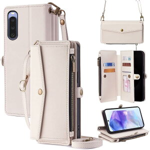 For Xperia 10 V �P�[�X ���z�^ For �G�N�X�y���A10V SO-52D/SOG11 �蒠�^ �V�����_�[ �X�g���b�v��+�Z2�{ 5���J�[�h�X���b�g 1���̎ʐ^�X���b�g�X�^���h�@�\ 1���̌����X���b�g 1�̃W�b�p�[�|�P�b�g