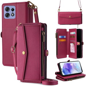 For Motorola Edge 50s Pro �P�[�X ���z�^ For ���g���[�� �G�b�W50s�v�� �蒠�^ �V�����_�[ �X�g���b�v��+�Z2�{ 5���J�[�h���[ 1���̎ʐ^���[�X�^���h�@�\ 1���̌������[ 1�̃W�b�p�[�|�P�b�g �h��