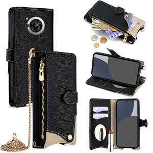 For AQUOS R7 �P�[�X �蒠�^ �V�����_�[ For �A�N�I�XR7 SH-52C/A202SH �J�o�[ ���z�^ ���|�� ��+�c 2�|���� �΂߂��� ���ϋ��t�� ������� �W�b�p�[���K���� �J�[�h���[ ���u�� �����O�X�g���b�v �ω�