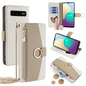 For Galaxy S10 �P�[�X �蒠�^ �V�����_�[ For �M�����N�V�[S10 SCV41/SC-03L ���z�^ �J�o�[ ���|�� �΂߂��� ���ϋ��t�� ���� ������� �����O�X�g���b�v �W�b�p�[���K���� �J�[�h���[ ���u�� �㎿��