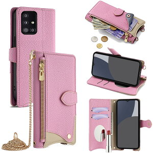 For Galaxy A51 5G �P�[�X �蒠�^ �V�����_�[ For �M�����N�V�[A51 5G SCG07/SC-54A �J�o�[ ���z�^ ���|�� ��+�c 2�|���� �΂߂��� ���ϋ��t�� ������� �W�b�p�[���K���� �J�[�h���[ ���u�� �����O�X�g