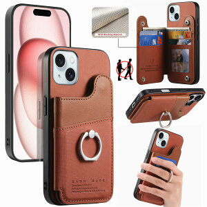 iPhone15 �P�[�X �蒠�^ ��phone15 �P�[�X �w�ʃJ�[�h���[ �X�}�z�P�[�X iPhone 15 ���z�^ �A�C�t�H��15 �P�[�X �����O�t�� �����ق�15 �X�}�z�J�o�[ iphone 15 �X�^���h�@�\ RFID�u���b�L���O �A�C�z��15