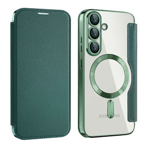 MuZiF Samsung Galaxy S25 �p �P�[�X �蒠�^ Magsafe�Ή� �N���A �w�� ���� ������PU���U�[ �i�v���� �}�O�l�b�g �X�}�z�P�[�X �J�[�h���[�A�l�C���z�^ �J�o�[ �y�� S25 �p �蒠�J�o�[ (Galaxy S25�p,�O���[