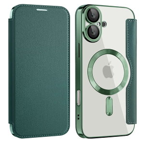 MuZiF iPhone 17 �p �P�[�X �蒠�^ Magsafe�Ή� �N���A �w�� ���� ������PU���U�[ �i�v���� �}�O�l�b�g �X�}�z�P�[�X �J�[�h���[�A�l�C���z�^ �J�o�[ �y�� �A�C�t�H��17 �p �蒠�J�o�[ 6.3�C���` (iPhon