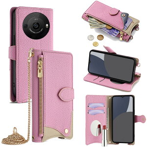 For AQUOS R8 Pro �P�[�X �蒠�^ �V�����_�[ For �A�N�I�XR8 �v�� SH-51D �J�o�[ ���z�^ ���|�� ��+�c 2�|���� �΂߂��� ���ϋ��t�� ������� �W�b�p�[���K���� �J�[�h���[ ���u�� �����O�X�g���b�v