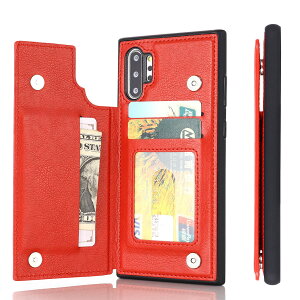 �yAnrek�zSAMSUNG Galaxy Note10+ �p �P�[�X �蒠�^�i���b�h�jSC-01M/SCV45 ���� PU�v ���΋z�� �|�P�b �Ў葀��w�� IC �J�[�h ���[ ���u���@�\ �P�[�X �M�����N�V�[ �m�[�g10 plus �ԐF