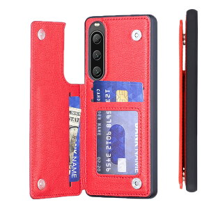 �yAnrek�zSONY Xperia1V/SO-51D/SOG10/A301SO/XQ-DQ44 �p �P�[�X ���z�^ �i���b�h�j�G�N�X�y���A1v ���� PU�v ���΋z�� �|�P�b �Ў葀��w�� IC �J�[�h ���[ ���u���@�\ �蒠�^�P�[�X xperia1v �ԐF