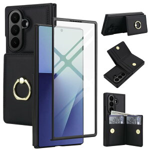 Noaivoky For Samsung Galaxy Z Fold 7 �P�[�X �蒠�^ �M�����N�V�[Z�t�H�[���h7 / SC-56F / SCG34 �X�}�z�P�[�X �����O�t�� �w�ʃJ�[�h���[ ZFold7 �g�уJ�o�[ �X�^���h�@�\ ��?PU���U�[ RFID�u���b�N�@�\ ��