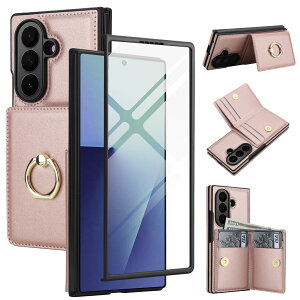 Noaivoky For Samsung Galaxy Z Fold 7 �P�[�X �蒠�^ �M�����N�V�[Z�t�H�[���h7 / SC-56F / SCG34 �X�}�z�P�[�X �����O�t�� �w�ʃJ�[�h���[ ZFold7 �g�уJ�o�[ �X�^���h�@�\ ��?PU���U�[ RFID�u���b�N�@�\ ��