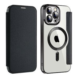 MuZiF iPhone 13 Pro �p �P�[�X �蒠�^ Magsafe�Ή� �N���A �w�� ���� ������PU���U�[ �i�v���� �}�O�l�b�g �X�}�z�P�[�X �J�[�h���[�A�l�C���z�^ �J�o�[ �y�� �A�C�t�H��13 Pro �p �蒠�J�o�[ (iPhone 13