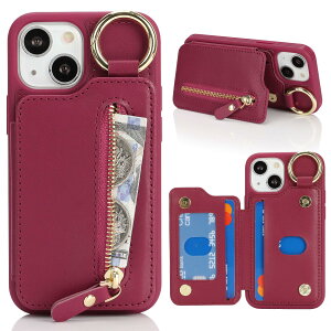 Havaya �Ή� iPhone 13 Mini �P�[�X iPhone 13Mini �P�[�X �J�[�h���[ �ČRMIL�K�i �����O�t�� �L�[�z���_�[ �L�[�����O �ϏՌ� �X�^���h�@�\ ���z �t�F�C�N���U�[-�X�J�[���b�h