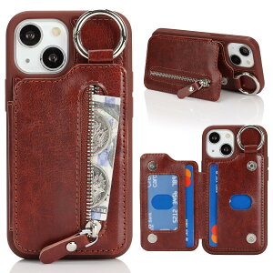 Havaya �Ή� iPhone 13 Mini �P�[�X iPhone 13Mini �P�[�X �J�[�h���[ �ČRMIL�K�i �����O�t�� �L�[�z���_�[ �L�[�����O �ϏՌ� �X�^���h�@�\ ���z �t�F�C�N���U�[-�_�[�N�u���E��
