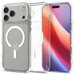 Spigen �y�n��18�N�̋Z�p�́z iPhone 17 Pro �P�[�X MagSafe�Ή� �N���A ���� �X�g���b�v�z�[�� �ČRMIL�K�i �E���g���E�n�C�u���b�h�E�}�O�t�B�b�g (�N���A�E�z���C�g) ACS10066