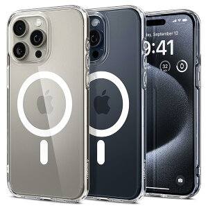Spigen �y�n��18�N�̋Z�p�́z iPhone 15 Pro �P�[�X MagSafe �N���A �ϏՌ� �ČRMIL�K�i�擾 �X�g���b�v�z�[�� ���ϗ}�� ���� �X�g���b�v�z�[�� �}�O�l�b�g���� 2�d�\�� �����Y�ی� �C�菝�h�~ MagSafe