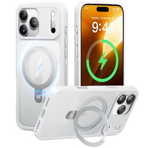 �y8�N�̏��S�J�� ���ϋv�X�^���h�\���zCASEKOO for iPhone 17 Pro Max �P�[�X�y�ČRMIL�K�i �ϏՌ��^MagSafe�Ή��z�y�J�������W���[�������ی�z�B���X�^���h �c�����đΉ� 25W ���C�����X�[�d�Ή� �}