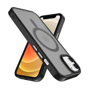 PinLiSheng iPhone 12 mini MagSafe�Ή� �P�[�X �}�b�g ������ �����{�^�� �ϏՌ� ���ɗD�����G�� �w��h�~ �ČRMIL�K�i ���ϖh�~ �X�g���b�v�z�[���t�� �X�}�z�P�[�X iPhone 12mini,�u���b�N-A