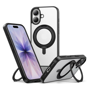 NIMASO iPhone 17 �p �P�[�X �c�����Ή� 360°��]�X�^���h�P�[�X ��phone17 �p MagSafe�A�N�Z�T���[�Ή� �J�����R���g���[���J�o�[ �g�уX�}�z�P�[�X �����O�}�O�l�b�g���� ���C�����X�[�d�Ή� ����