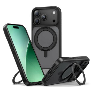 NIMASO iPhone 17 Pro Max �p�P�[�X �c�����Ή� 360°��]�X�^���h�P�[�X ��phone17pro max�p MagSafe�A�N�Z�T���[�Ή� �J�����R���g���[���J�o�[ �g�уX�}�z�P�[�X �����O�}�O�l�b�g ���C�����X�[�d�Ή�