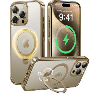 �y�����ʂ�㎿���E��_360°��]�zCASEKOO iPhone 15 Pro �p�P�[�X �N���A �ČRMIL�K�i �t�B�b�g�� MagSafe�Ή� ���C�����X�[�d ���c���� �p�x���� �������� �ϏՌ� ���ϋv�� ���b�v�z�[���t�� ����