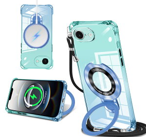 iPhone 16E/ iPhone SE4 �P�[�X �N���A MagSafe�Ή� �����O�t�� �l�b�N �V�����_�[ �A�C�t�H�� 16e/se4 ��|���P�[�X ���� ���|�� �΂߂��� �؍� ���� ��|�� �J�o�[ �ی^�X�^���h�t�� �}�O�l�b�g����