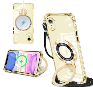 iPhone XR �p �P�[�X �N���A MagSafe�Ή� �����O�t�� �l�b�N �V�����_�[ �A�C�t�H��xr ��|���P�[�X ���� ���|�� �΂߂��� �؍� ���� ��|�� �J�o�[ �ی^�X�^���h�t�� �}�O�l�b�g���� �c������