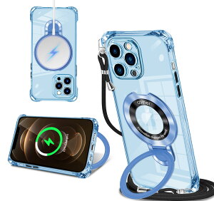 iPhone 12 Pro Max �p �P�[�X �N���A MagSafe�Ή� �����O�t�� �l�b�N �V�����_�[ �A�C�t�H��12�v���}�b�N�X ��|���P�[�X ���� ���|�� �΂߂��� �؍� ���� ��|�� �J�o�[ �ی^�X�^���h�t�� �}�O�l