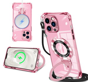 iPhone 12 Pro Max �p �P�[�X �N���A MagSafe�Ή� �����O�t�� �l�b�N �V�����_�[ �A�C�t�H��12�v���}�b�N�X ��|���P�[�X ���� ���|�� �΂߂��� �؍� ���� ��|�� �J�o�[ �ی^�X�^���h�t�� �}�O�l