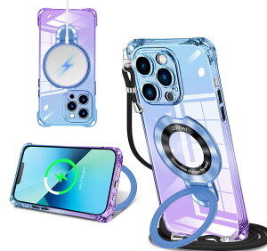 iPhone 13 Pro �p �P�[�X �N���A MagSafe�Ή� �����O�t�� �l�b�N �V�����_�[ �A�C�t�H��13�v�� ��|���P�[�X ���� ���|�� �΂߂��� �؍� ���� ��|�� �J�o�[ �ی^�X�^���h�t�� �}�O�l�b�g���� �c