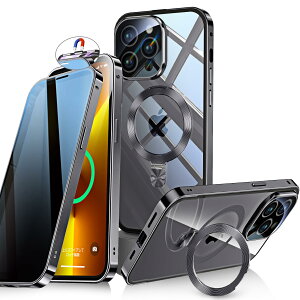 Bluoocase�y�����X���C�h���b�N�I3in1�X�^���h�E�`�����h�~�ziPhone 13 Pro �p �P�[�X �S�ʕی� Magsafe�Ή��ECD�����O �c������ �A�C�t�H��13�v�� �J�o�[ 9H�����K���X ���� ��̌^�����Y�ی� �����x