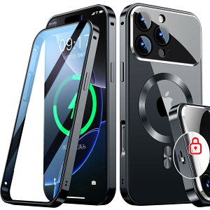 Rosycover�y�V�����̈�̌^�����Y�E���J�j�J�����b�N�ziPhone 16 Pro �p�� �P�[�X Magsafe�Ή�[360°�S�ʕی�E���ʋ����K���X][�{�̂̐F�ECD Magsafe�����O]�}�O�Z�[�t ���C�����X�[�d�Ή� �X�g���b�v