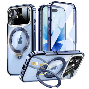 iPhone 17 �p ���� MagSafe�Ή� �P�[�X �A�C�t�H��17 �t���J�o�[ �y90°�m���Ɏ��� × 360°��]�z �[���}�C���X�^���h �c�����p�x Uovon �X�}�z�P�[�X �A�C�z��17 �S�ʕی� �J�o�[ �K���X CD�䃊���O�X