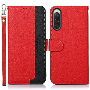 WANWO Xperia 10 V �P�[�X �蒠�^ �G�N�X�y���A 10V SO-52D SOG11 �J�o�[ ���z�^ �X�g���b�v�t�� [RFID�u���b�L���O] ����PU���U�[ �}�O�l�b�g�J�� �J�[�h���[ ���u���X�^���h�@�\ �ϏՌ� �l�C �֗� ��